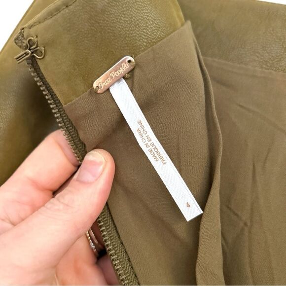 Free People Tobacco Brown Modern Femme Vegan Suede Mini Skirt, Size 4, NWT - Picture 8 of 9